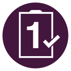The number one with a
check mark
